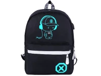 Verk 27137 Chytrý svítící batoh Unisex s USB, 19l, černý