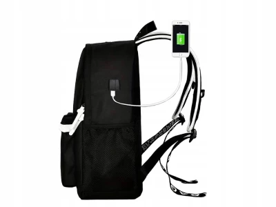 Verk 27137 Chytrý svítící batoh Unisex s USB, 19l, černý