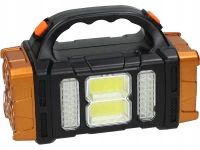Verk 12317 Prenosné solárne LED COB svietidlo 25 W s powerbankou, oranžová