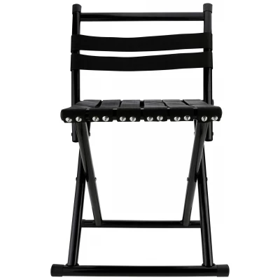 Vergionic 7816 Skladacia turistická stolička s operadlom, nosnosť 100 kg, čierna