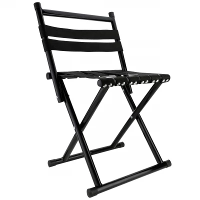 Vergionic 7816 Skladacia turistická stolička s operadlom, nosnosť 100 kg, čierna