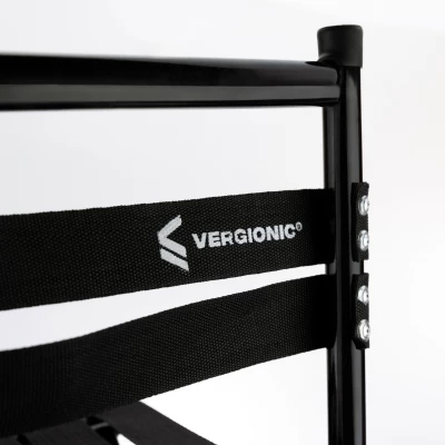 Vergionic 7816 Skladacia turistická stolička s operadlom, nosnosť 100 kg, čierna