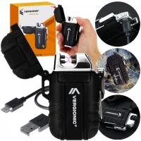 Vergionic 7595 Plazmový vodotěsný USB zapalovač IP44, 220 mAh, černá