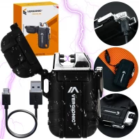 Vergionic 7595 Plazmový vodotěsný USB zapalovač IP44, 220 mAh, černá