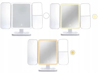 Verk 27029 Kosmetické zrcátko LED, 3x zvětšení, bílé