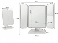 Verk 27029 Kosmetické zrcátko LED, 3x zvětšení, bílé