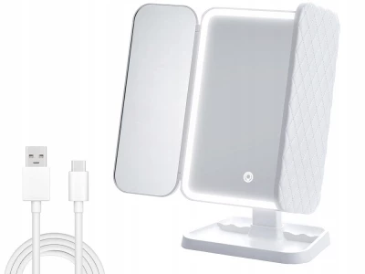 Verk 27029 Kosmetické zrcátko LED, 3x zvětšení, bílé