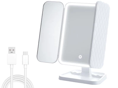 Verk 27029 Kosmetické zrcátko LED, 3x zvětšení, bílé