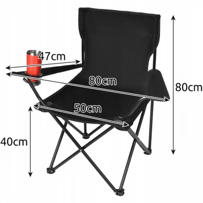 Trizand 23673 Křeslo skládací rybářské, kempingové, 100 kg, černá