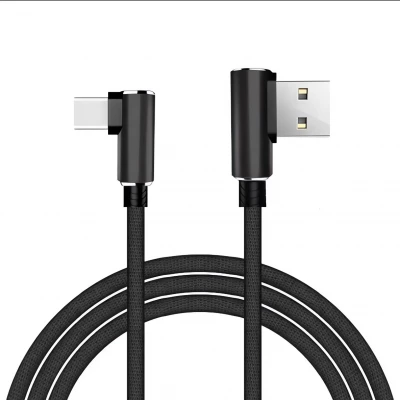 Verk 06308 USB Kabel -C, zahnuté konektory 1m černý