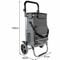 Gardlov 23187 Nákupní taška na kolečkách 40 l, šedá