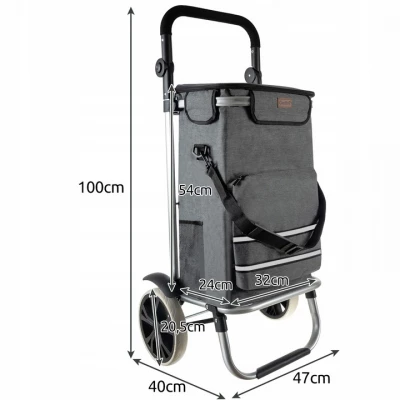 Gardlov 23187 Nákupní taška na kolečkách 40 l, šedá