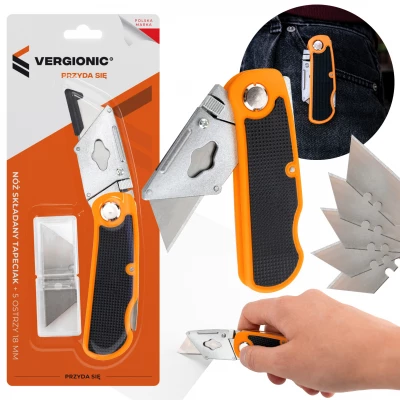 Vergionic 7398 Zalamovací nôž zatvárací 18 mm + 5 nožov