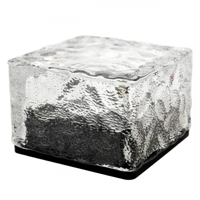 Vergionic 7366 Solární lampa, kostka ledu, sklo, 3200K, IP68, 7 x 7 cm