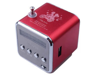 Verk 06211 Prenosné mini rádio Bluetooth 5.0, 3 W, červené