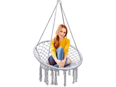 Verk 27127 Závesné kreslo so strapcami 120 kg, 60 cm, sivá