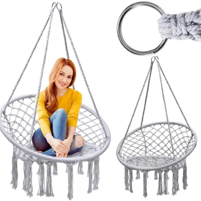 Verk 27127 Závesné kreslo so strapcami 120 kg, 60 cm, sivá