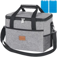 Trizand 23842 Termotaška s chladiacou vložkou na pláž, piknik, 20 l, sivá
