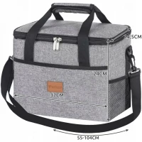 Trizand 23842 Termotaška s chladiacou vložkou na pláž, piknik, 20 l, sivá