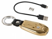 Verk 08373 Zapalovač USB s LED osvětlením zlatá