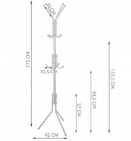 Ruhhy 23814 Stojanový vešiak 175 x 42 cm biely
