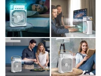 Verk 27034 Stolní mini ventilátor se zvlhčovačem vzduchu, RGB černý