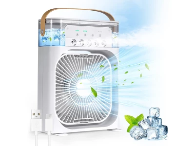 Verk 27034 Stolní mini ventilátor se zvlhčovačem vzduchu, RGB černý