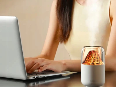 Verk 24491 Zvlhčovač vzduchu USB, RGB ultrazvukový 300 ml černý
