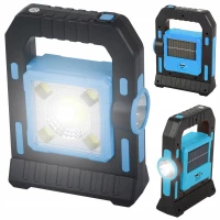Verk 12290 Solárne LED multifunkčné prenosné kempingové svietidlo USB dobíjacie modrá