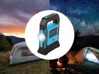 Verk 12290 Solárne LED multifunkčné prenosné kempingové svietidlo USB dobíjacie modrá