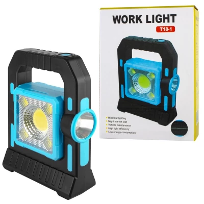 Verk 12290 Solárne LED multifunkčné prenosné kempingové svietidlo USB dobíjacie modrá