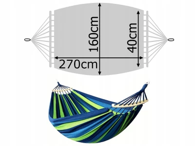 Verk 27118 Hamaka Hojdacia sieť pre dvoch 270 x 160 cm modrozelené pruhy