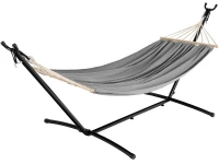 Verk 27122 Hamaka Houpací síť dřevo 220 x 150 cm šedá