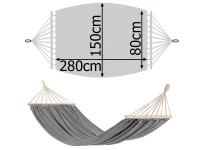 Verk 27122 Hamaka Houpací síť dřevo 220 x 150 cm šedá