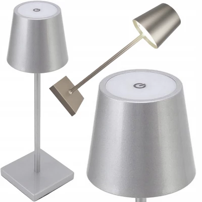 Verk 12314 Dotyková LED lampa, 1500mAh baterie, 3W stříbrná