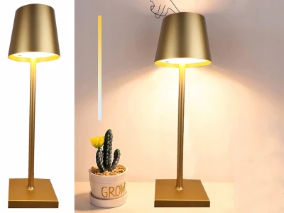 Verk 12314 Dotyková LED lampa, 1500mAh baterie, 3W zlatá