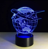 APT ZD98D Nočná LED RGB lampička 3D lietadlo
