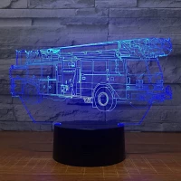 APT ZD98A Noční LED RGB lampička 3D hasičská cisterna