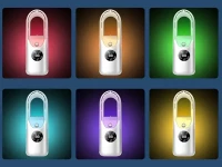 Verk 16032 Stolní bezlopatkový ventilátor s LED osvětlením zelený