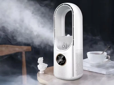 Verk 16032 Stolní bezlopatkový ventilátor s LED osvětlením zelený