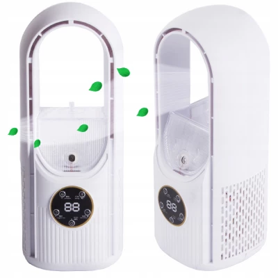 Verk 16032 Stolní bezlopatkový ventilátor s LED osvětlením zelený