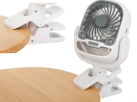 Verk 16033 Ventilátor s klipem USB, RGB 2 v 1 bílý