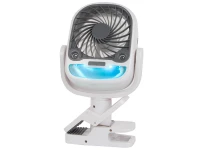 Verk 16033 Ventilátor s klipem USB, RGB 2 v 1 bílý