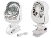 Verk 16033 Ventilátor s klipem USB, RGB 2 v 1 bílý