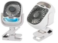 Verk 16033 Ventilátor s klipem USB, RGB 2 v 1 bílý