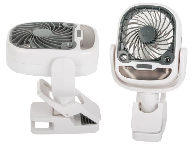 Verk 16033 Ventilátor s klipem USB, RGB 2 v 1 bílý