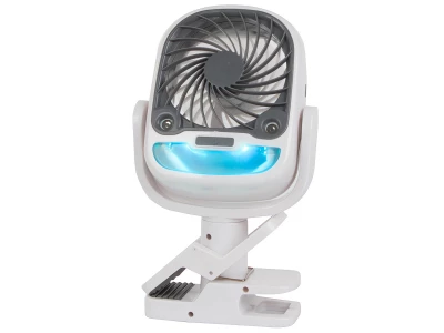 Verk 16033 Ventilátor s klipem USB, RGB 2 v 1 bílý