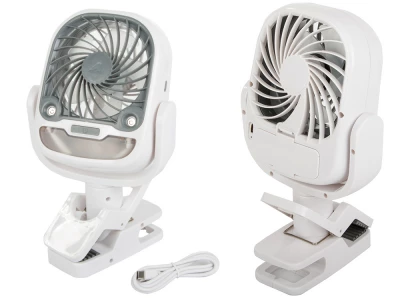 Verk 16033 Ventilátor s klipem USB, RGB 2 v 1 bílý