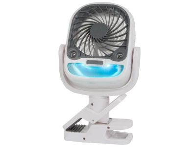 Verk 16033 Ventilátor s klipem USB, RGB 2 v 1 bílý