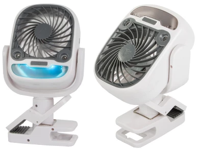 Verk 16033 Ventilátor s klipem USB, RGB 2 v 1 bílý